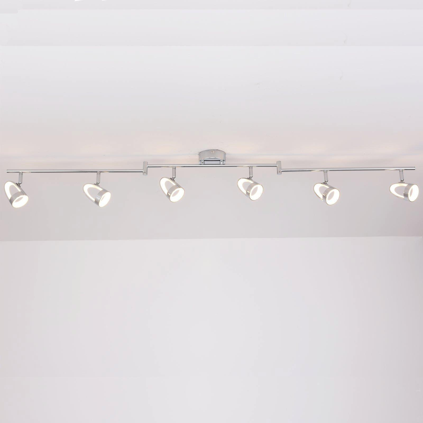 LED 6 Way Adjustable Bar Ceiling Spotlights Polished Chrome Finish - image 1