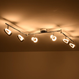 LED 6 Way Adjustable Bar Ceiling Spotlights Polished Chrome Finish - thumbnail 2