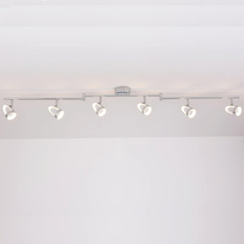 LED 6 Way Adjustable Bar Ceiling Spotlights Polished Chrome Finish