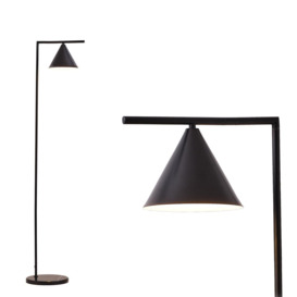 Floor Lamp with Rotatable Shade Black Marble Base