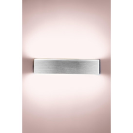 LED Up and Down Wall Light Brushed Aluminium Finish Warm White 12W Non-Dimmable