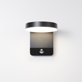 Matt Black Modern Round LED Outdoor Wall Light Mains Powered, Weatherproof, with PIR Sensor - thumbnail 3