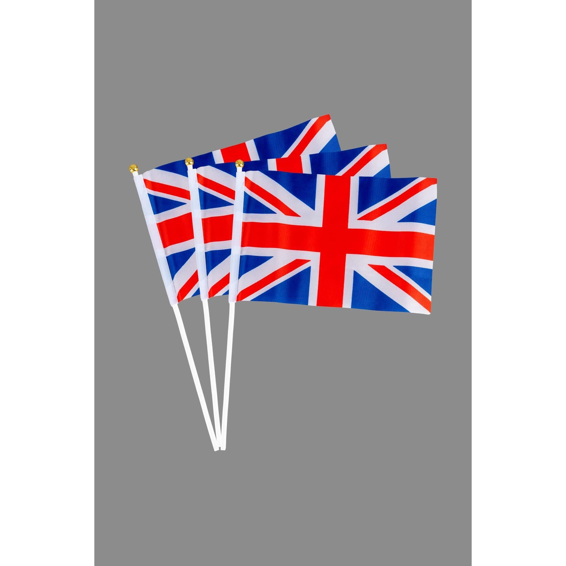 Union Jack Hand Flags pack of 5 King Charles Coronation Waving Flag Royal Street Party Celebrations Sporting Events Pub BBQ Car - image 1