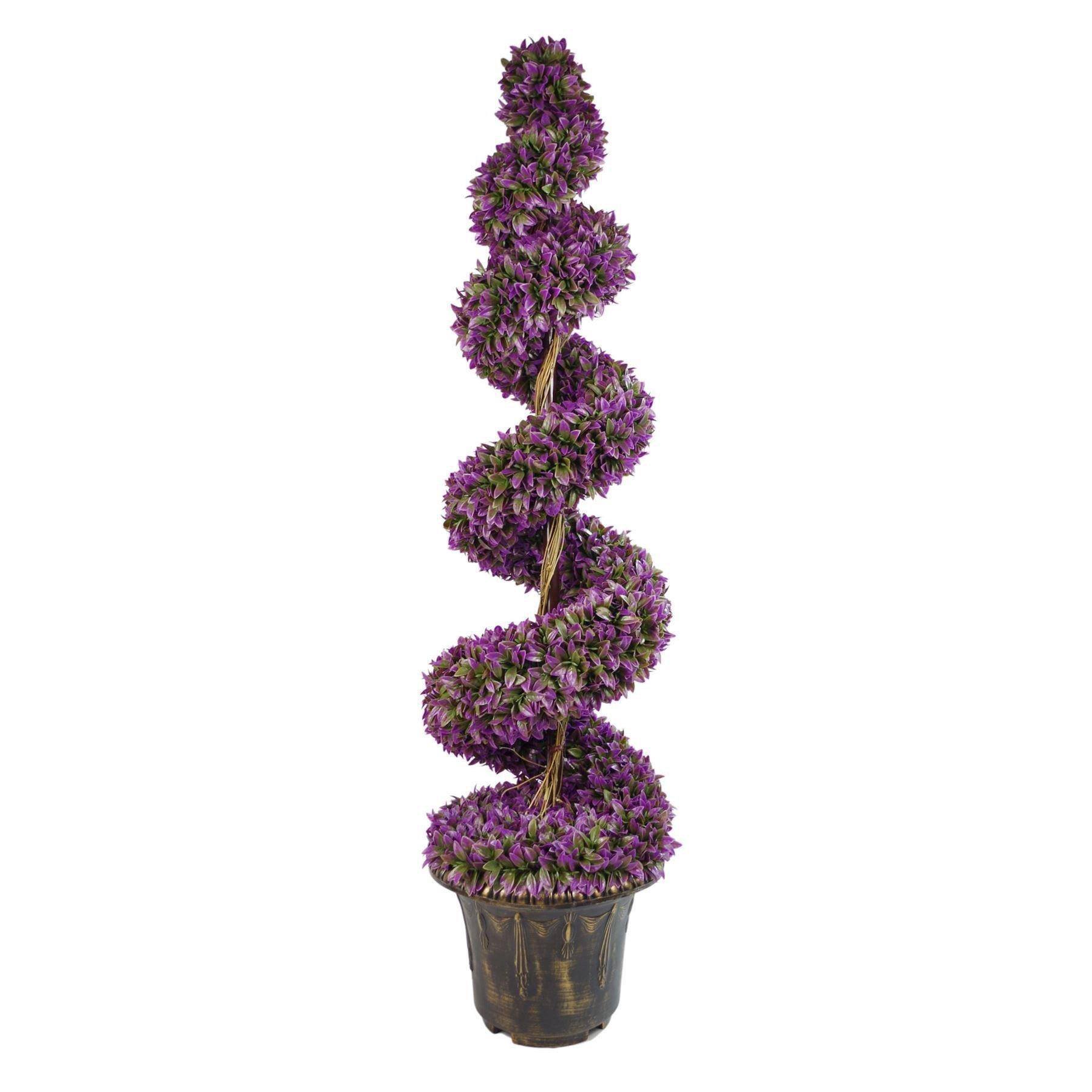 120cm Purple Large Leaf Spiral with Decorative Planter - image 1