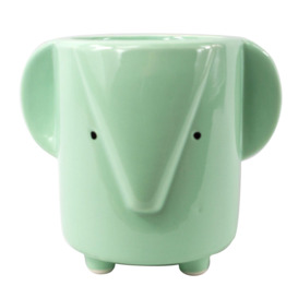 13cm Ceramic Blue Elephant Planter - thumbnail 1