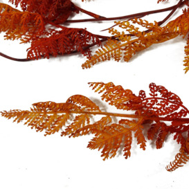 6 x 100cm Artificial Hanging Maidenhair Fern Plant Autumn Orange - thumbnail 2