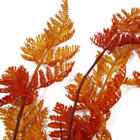 6 x 100cm Artificial Hanging Maidenhair Fern Plant Autumn Orange - thumbnail 3