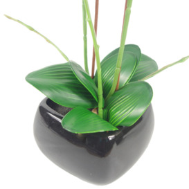 70cm Artificial Orchid Light Pink with Black Ceramic Planter - thumbnail 2