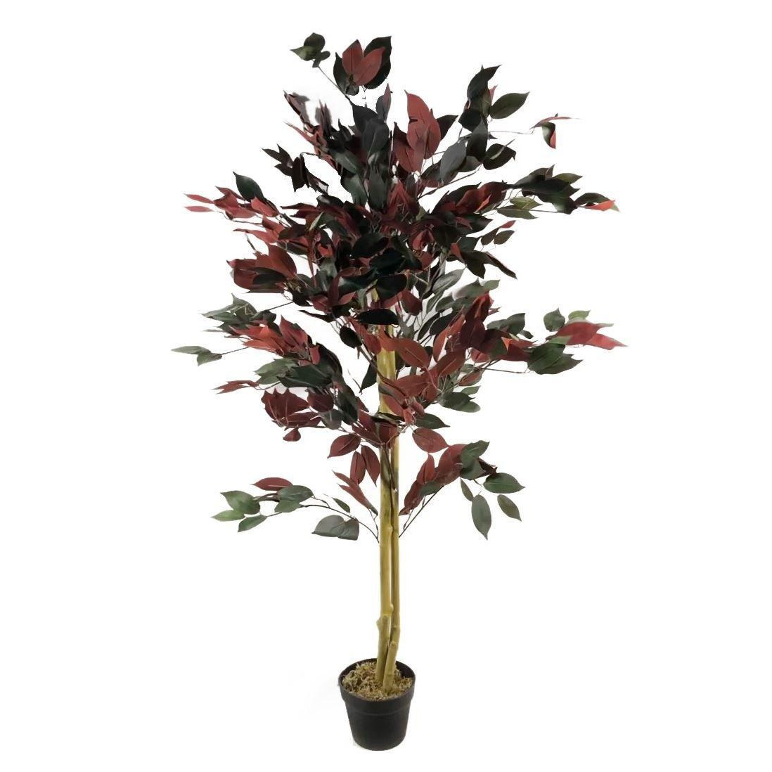 120cm (4ft) Artificial Dark Red Green Ficus Plant - Extra Large - image 1