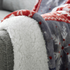Nordic Scandi Hygge Winter Warm Faux Fur Sherpa Fleece Throw Blanket - thumbnail 2
