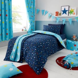 Kids Multi Stars Reversible Duvet Cover Quilt Bedding Set - thumbnail 2