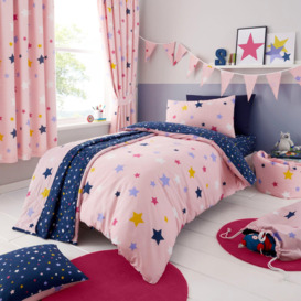Kids Multi Stars Reversible Duvet Cover Quilt Bedding Set - thumbnail 1