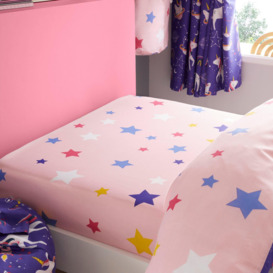Kids Fitted Sheet For Space Unicorn Stars Bedding Bed Linen