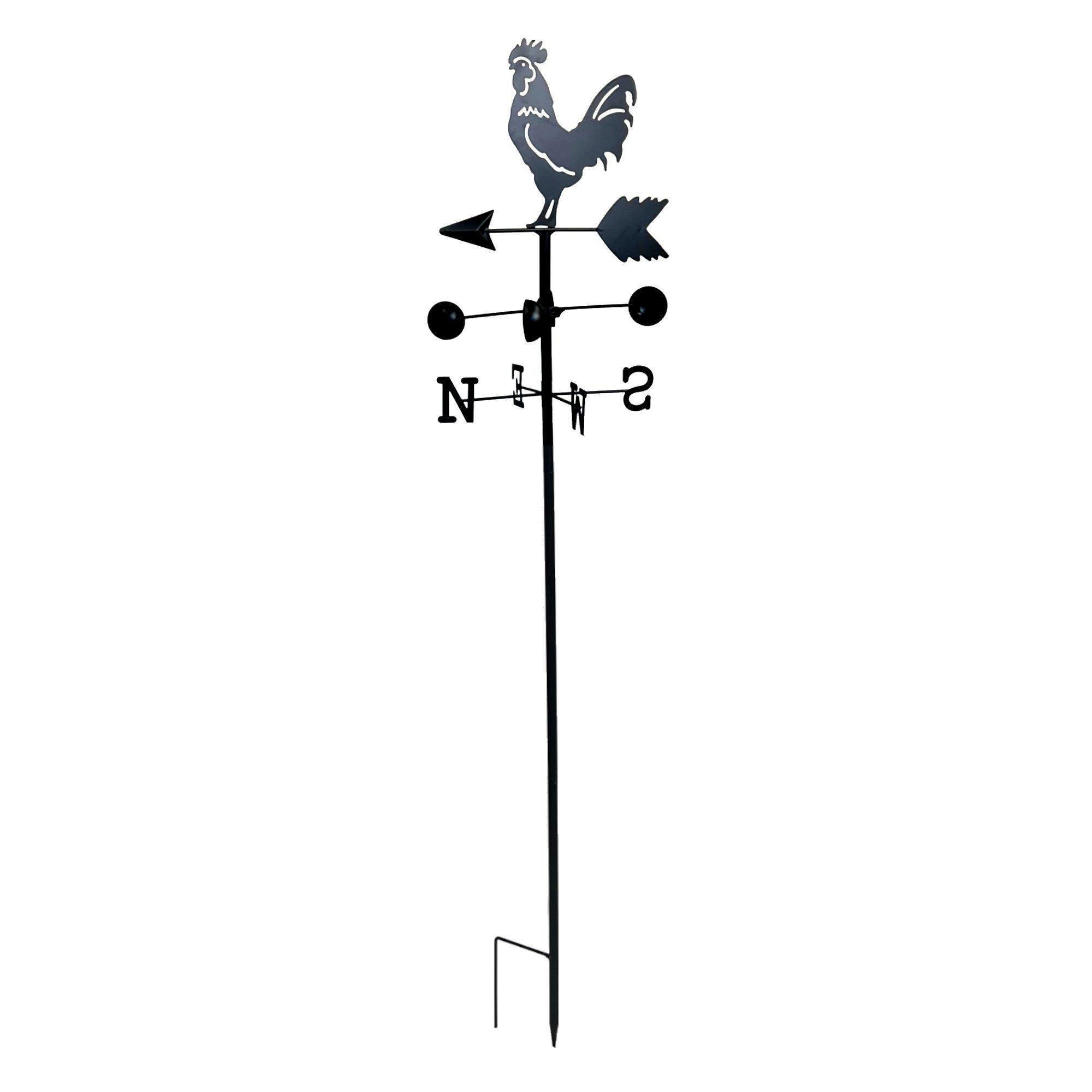 Freestanding Traditional Cockerel Garden Weathervane Wind Indicator - image 1