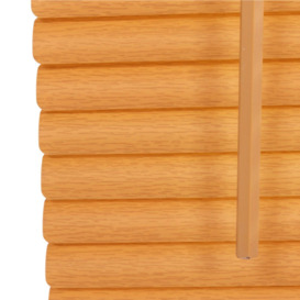 PVC Teak Wood Grain Effect Venetian Window Blinds with Fixings - thumbnail 3