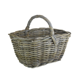 Rattan Grey Rattan Kindling Basket
