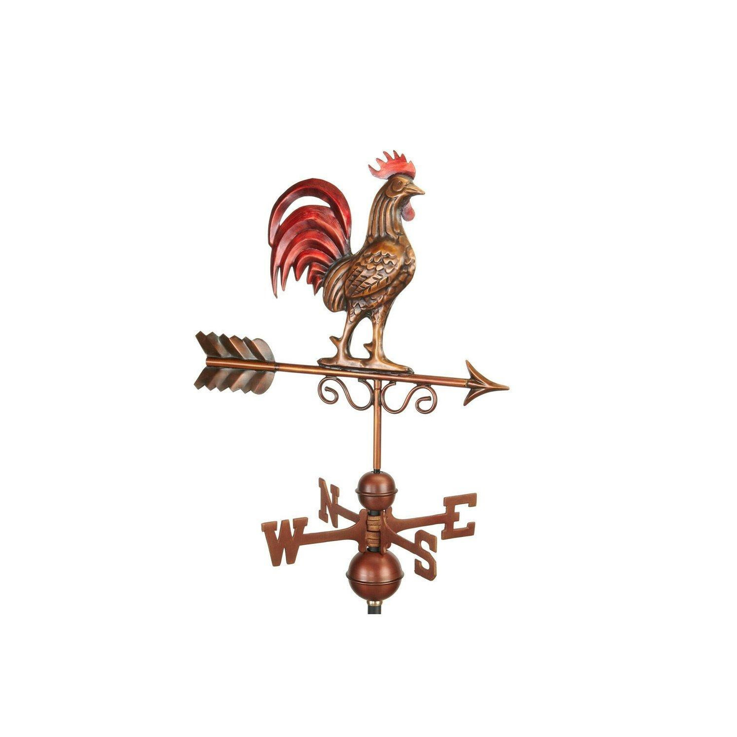Bantam Red Rooster Copper Antique Bronze Finish Farmhouse Weathervane - image 1