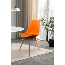 Soho Plastic Dining Chair with Squared Light Wood Legs