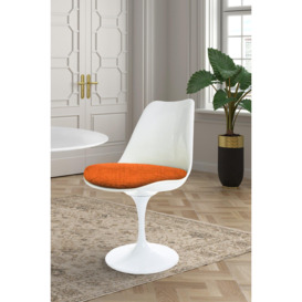 White Tulip Dining Chair with Textured Cushion