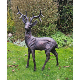 Standing Stag Buck Ornament cast from Aluminium Large - thumbnail 1