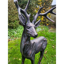 Standing Stag Buck Ornament cast from Aluminium Large - thumbnail 3