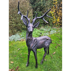 Standing Stag Buck Ornament cast from Aluminium Large - thumbnail 2
