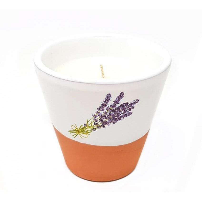 Lavender Half Dipped Reusable Conical Vessel Soy Wax Candle (Diam) 8cm - image 1