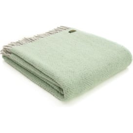 100% Pure New Wool Herringbone Throw Blanket Made in Wales