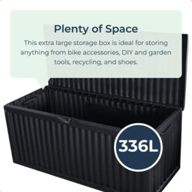 336L Large Outdoor Garden Plastic Storage Box Container - thumbnail 3