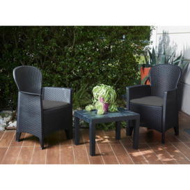 Garden Furniture Set Table Chairs 3 Piece Bistro Set Patio Outdoor Rattan Style - thumbnail 2
