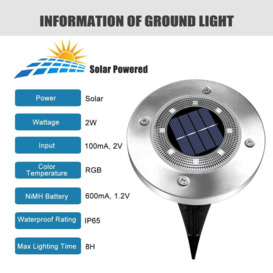 Solar Outdoor Garden Decking Light IP65, 3000K, Pack of 4 - thumbnail 2