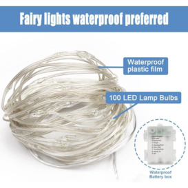 5M Waterproof Fairy Outdoor Garden String Lights, Daylight 6500K, Powered by 3 x AA batteries, IP65 Christmas Decoration - thumbnail 3