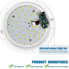15W LED Infrared Sensor Ceiling Light, 1200 Lumen, Daylight 6500K - thumbnail 2