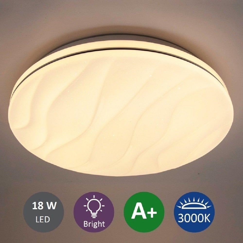18W LED Integrated Flush Light Ceiling Light warm white 33cm - image 1