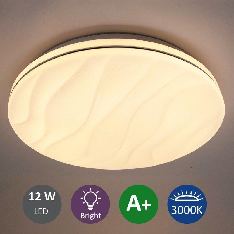 12W LED Integrated Ceiling Light Flush Light Warm White 26cm - image 1