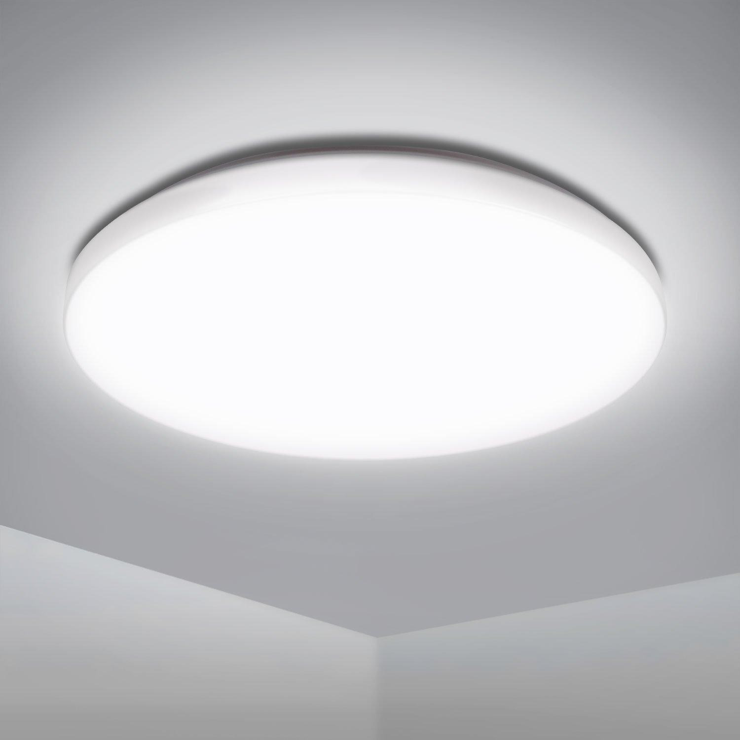 18W Bathroom LED round Surface Mount Integrated Ceiling Light Flush Light Cold White, Waterproof, IP54, 33cm (Dia) - image 1
