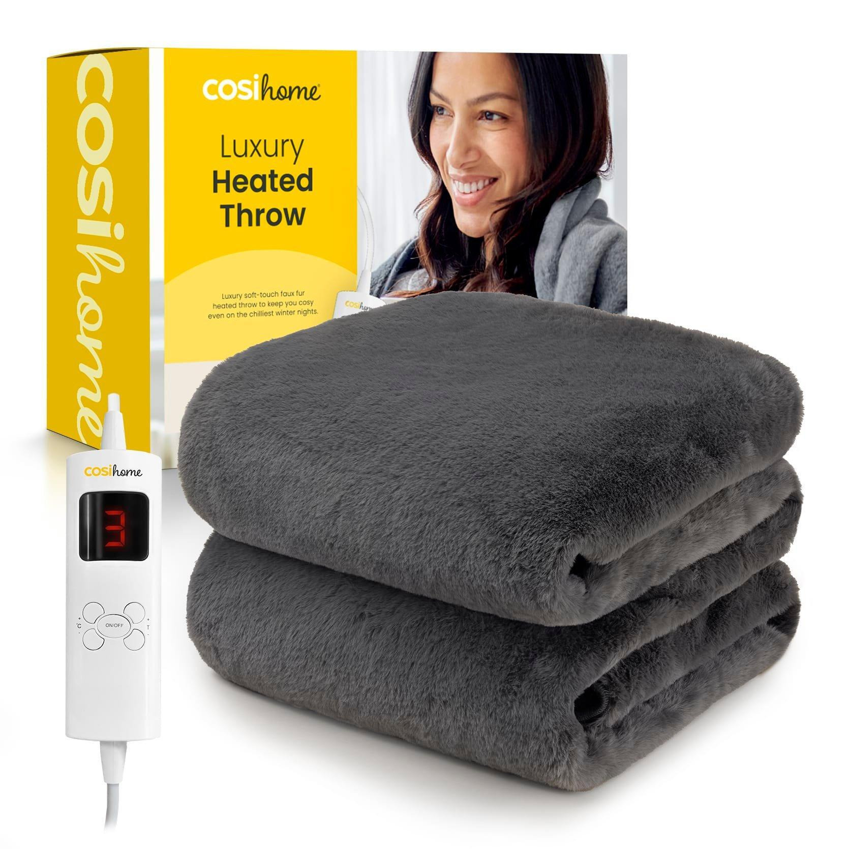 Faux Fur Electric Heated Throw - image 1