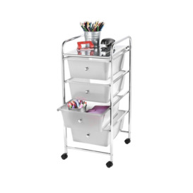 Storage Trolley On Wheels, 4 Drawer Storage Unit For Salon, Beauty Make Up, Home Office Organiser - thumbnail 3