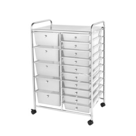 Storage Trolley On Wheels 15 Drawer Storage Unit For Salon, Beauty Make Up, Home Office Organiser