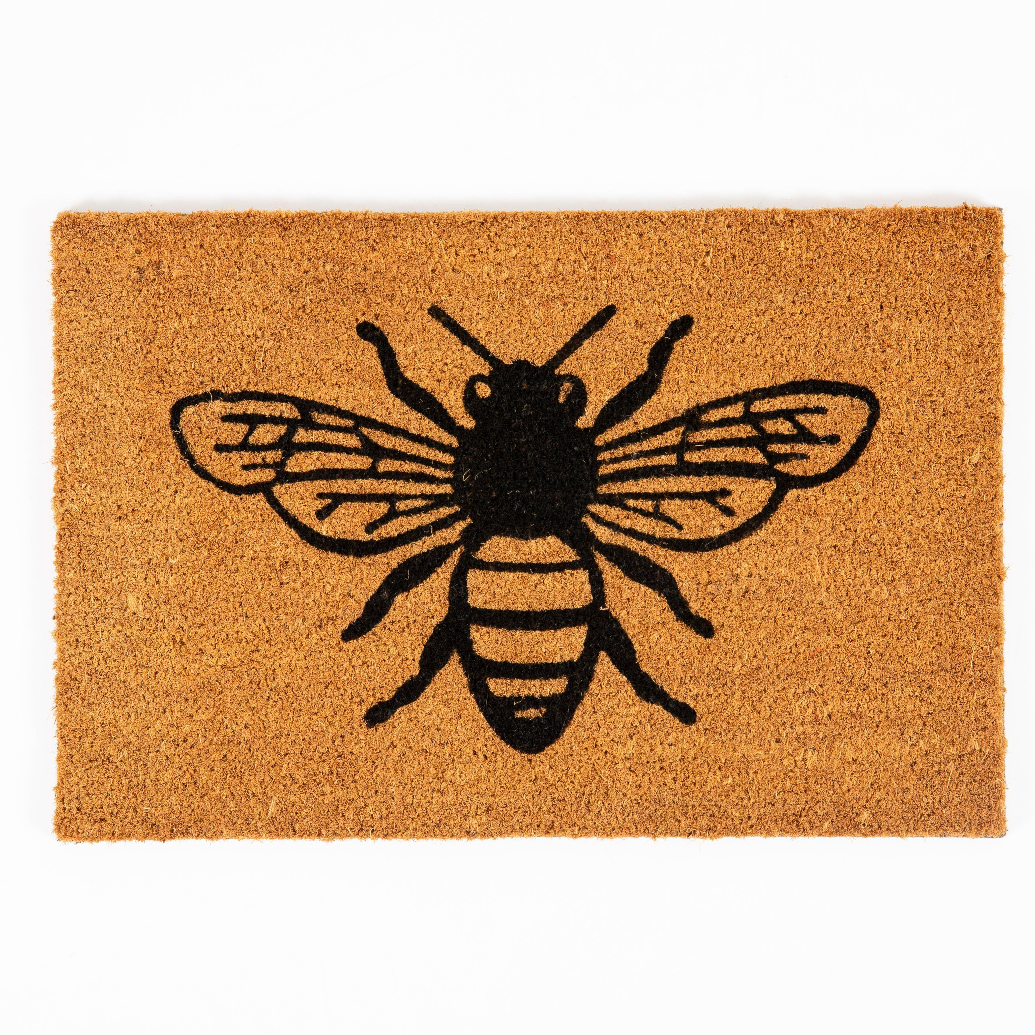 Astley Monochrome Bee Natural Coir Mat - image 1