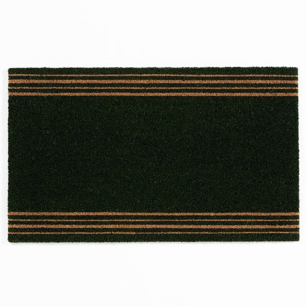 Astley Printed Latex Backed Coir Printed Black 4 Stripes Doormat - image 1