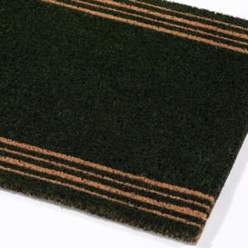 Astley Printed Latex Backed Coir Printed Black 4 Stripes Doormat - thumbnail 2