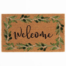 Astley Coir Olive Branch/Welcome Doormat - thumbnail 1