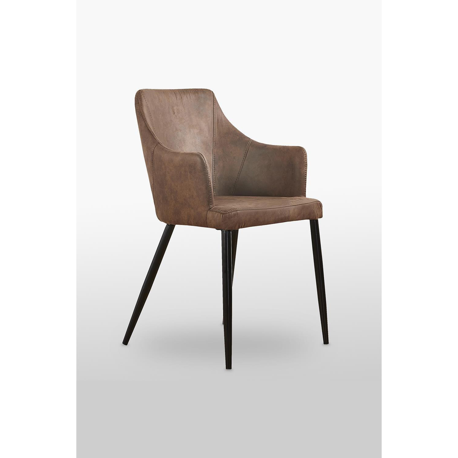 Single' Zarah Leather Dining Chairs' Upholstered Dining Armchair - image 1