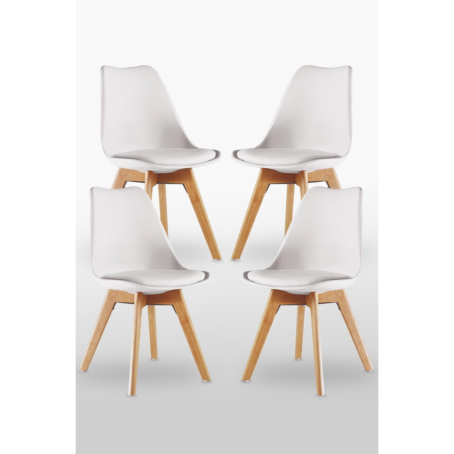 Set of 4 Lorenzo Tulip Padded Dining Chair - image 1