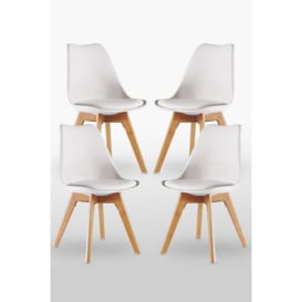 Set of 4 Lorenzo Tulip Padded Dining Chair