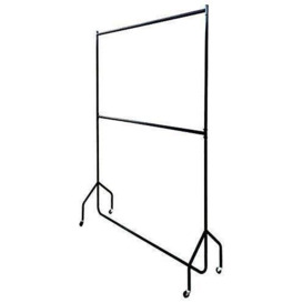 Clothes Rail Two Tier Heavy Duty Garment Hanging Rack In Black 4ft long x 7ft - thumbnail 3