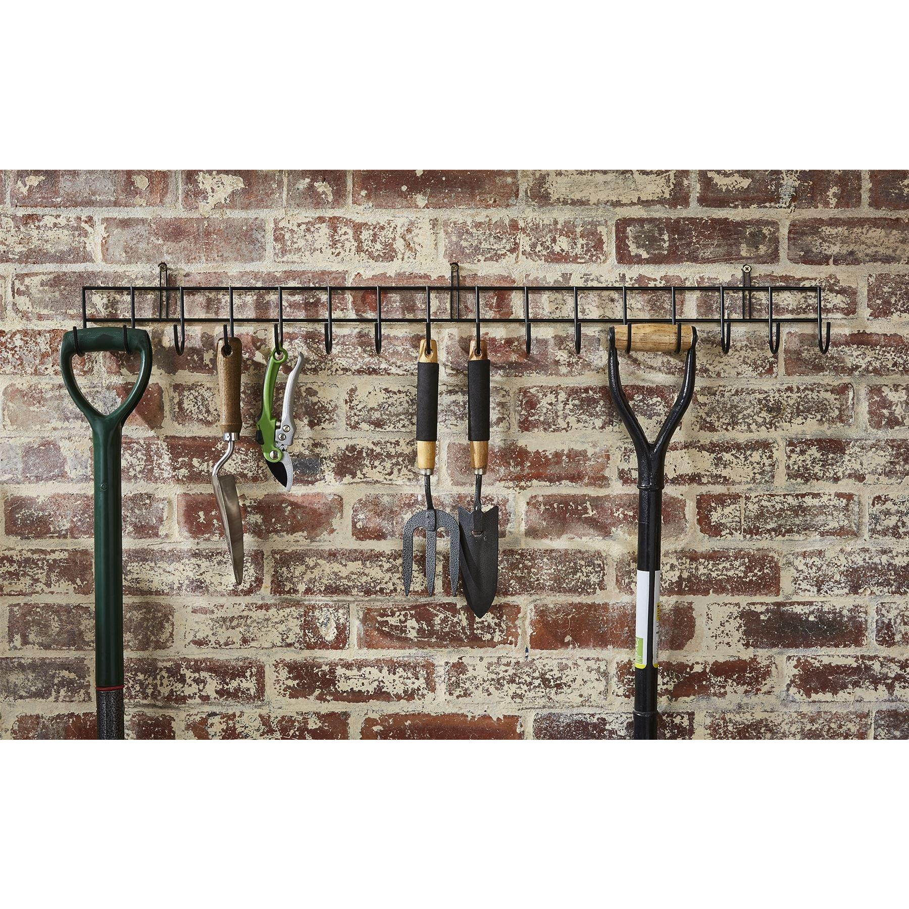 Garden Tool Wall Mounted Storage Rack Hook Holder Extra Long Shed Tidy Rail - image 1