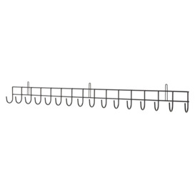 Garden Tool Wall Mounted Storage Rack Hook Holder Extra Long Shed Tidy Rail - thumbnail 3