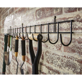 Garden Tool Wall Mounted Storage Rack Hook Holder Extra Long Shed Tidy Rail - thumbnail 2